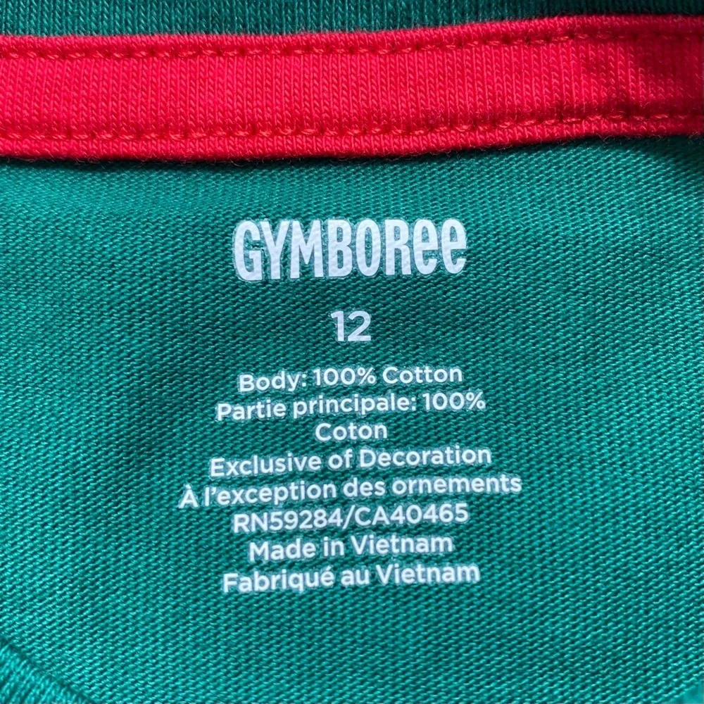 Gymboree Boys Layered Embroidered Long‎ Sleeve Christmas Santa Top Size 12 Green